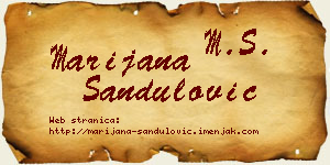 Marijana Sandulović vizit kartica